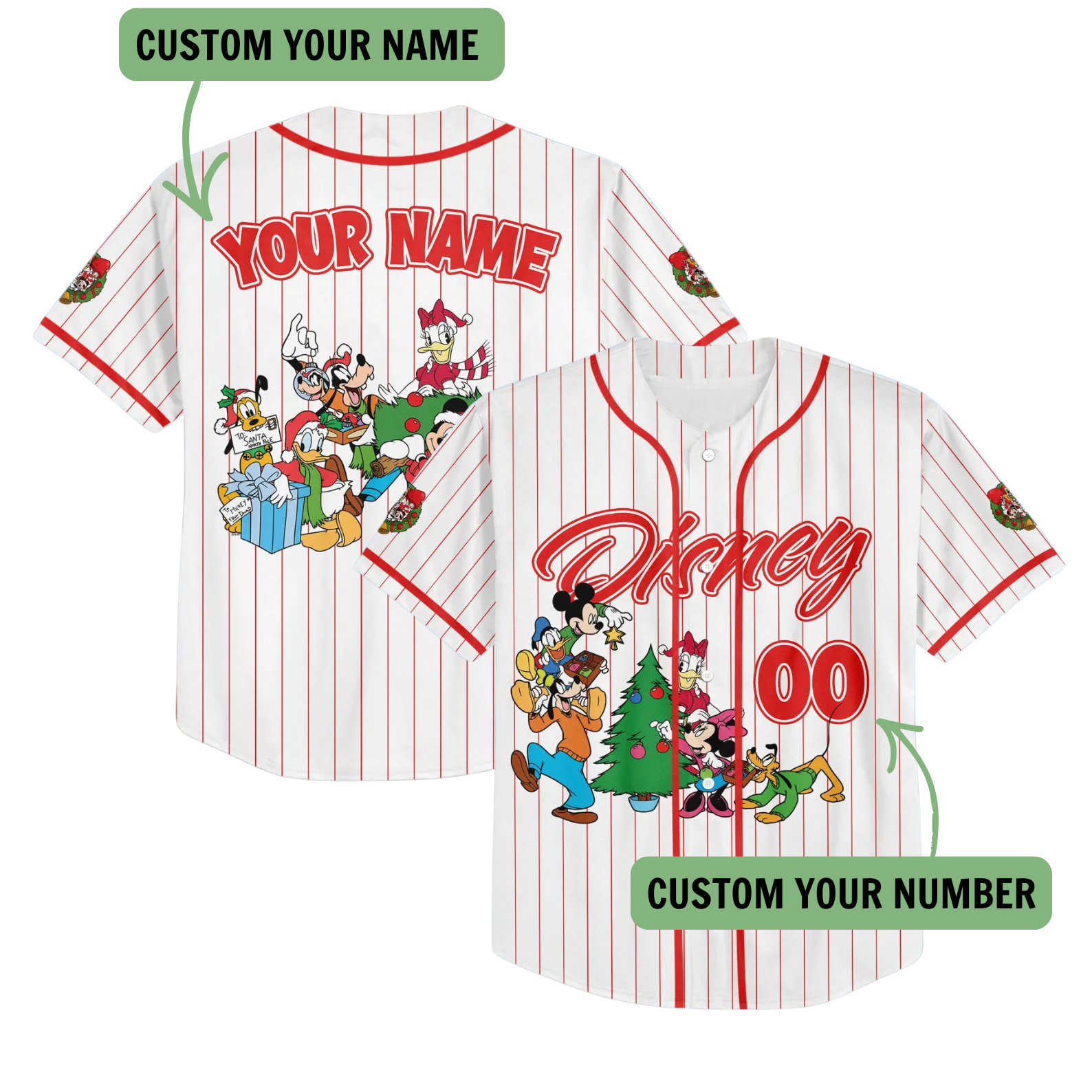 Disney-Christmas-Custom-Name-&-Number---Holiday-Celebration-Baseball-Jersey Disney-Christmas-Custom-Name-&-Number---Holiday-Celebration-Baseball-Jersey