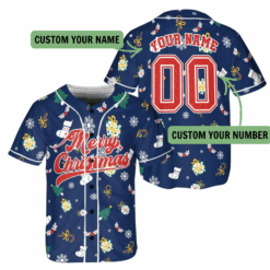 Merry-Christmas-Custom-Name-&-Number---Festive-Pattern-Baseball-Jersey