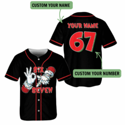 Six-Seven-Festive-Hands-Custom-Name-&-Number---Christmas-Lights-Baseball-Jersey